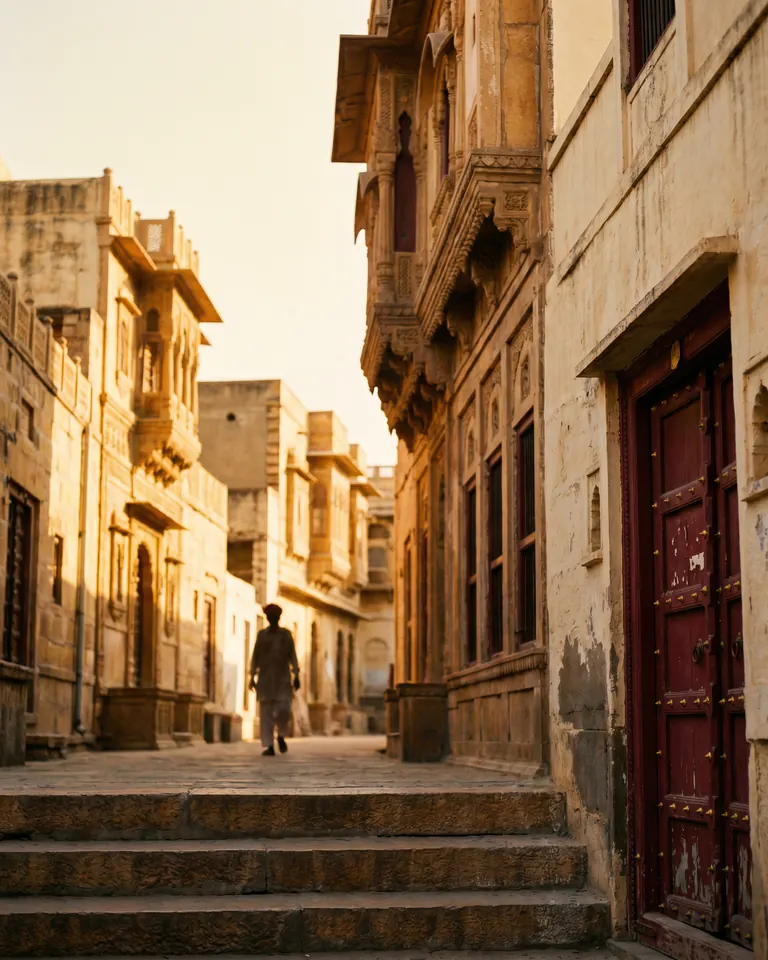 Bikaner old-city heritage — sandstone Junagarh-style architecture and traditional namkeen craft.